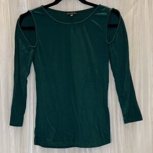 Dynamite Emerald Long Sleeve Top with Cut-Outs